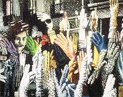 1984 - Handschuhschaufenster - Acryl Oelkreide a Leinwand -  120x150cm